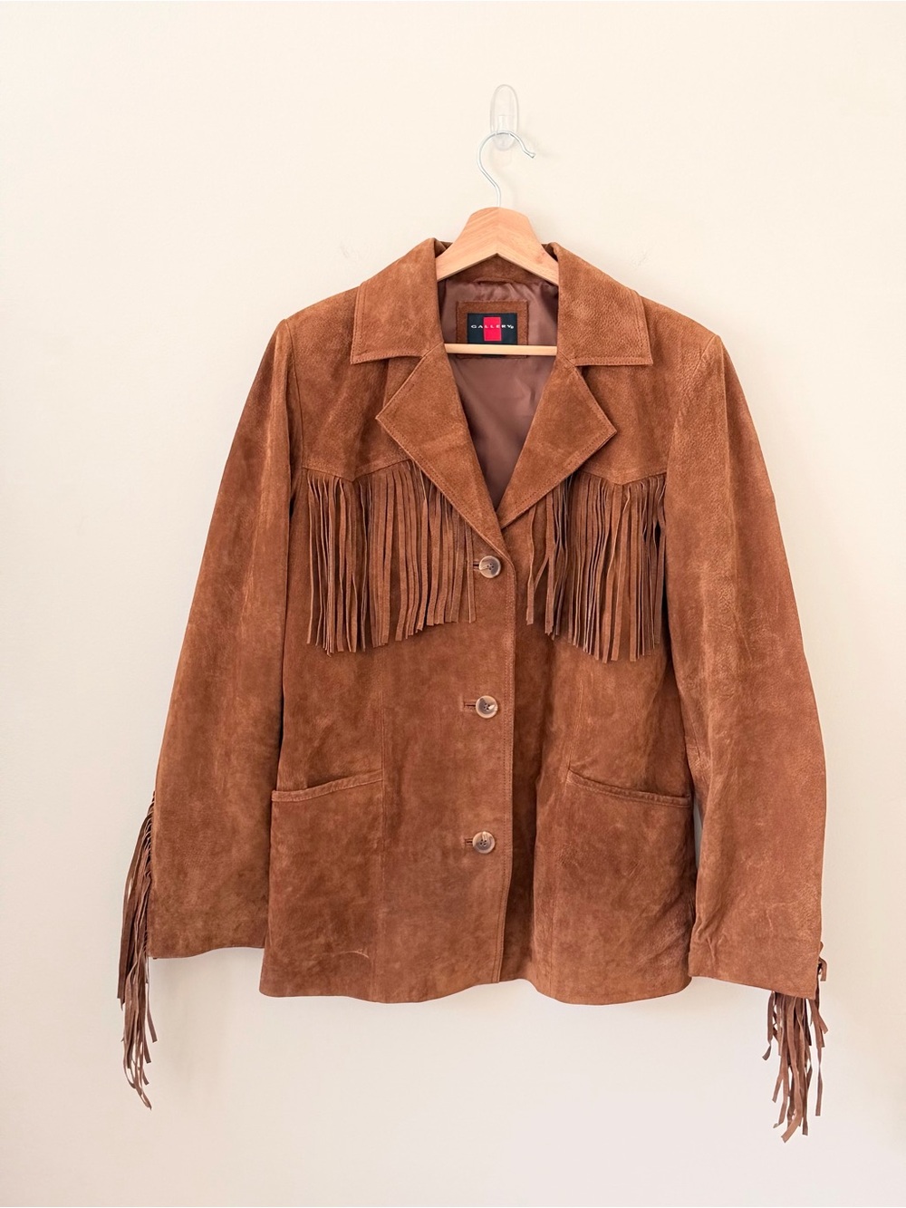 Vintage Suede Fringe Western Jacket Brown Leather Boho Cowgirl Rodeo Festival M - Picture 2 of 13